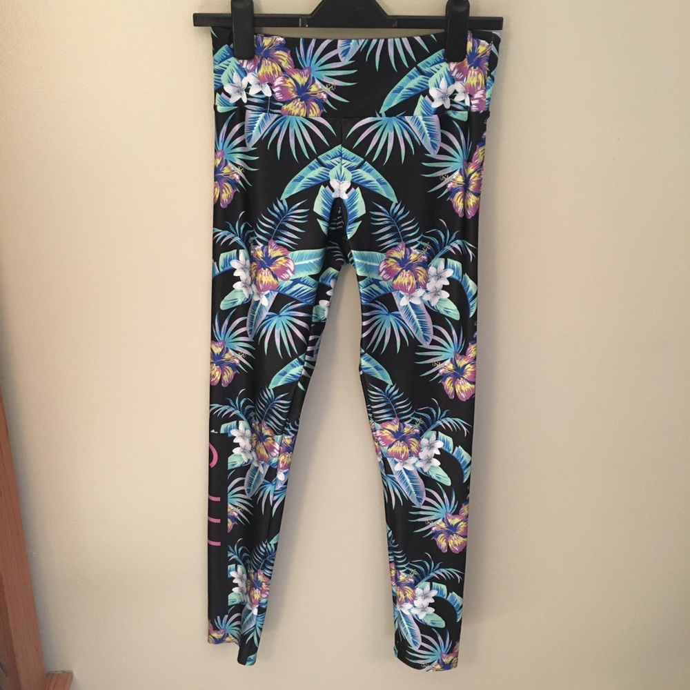Goldsheep black floral leggings size XL